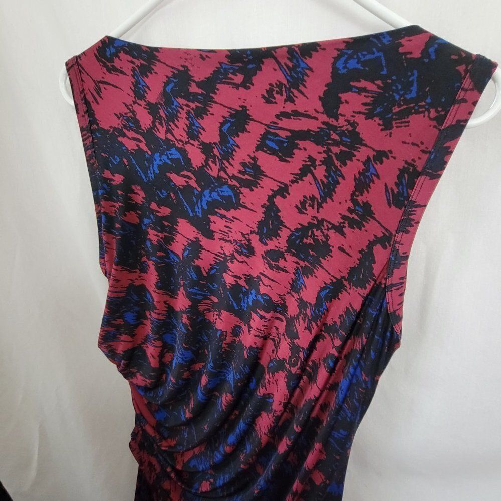 NEW DKNY Dress Ruched sleeveless lined 1X Plus Red Black Blue Bodycon DKNYC NWT - Picture 9 of 13